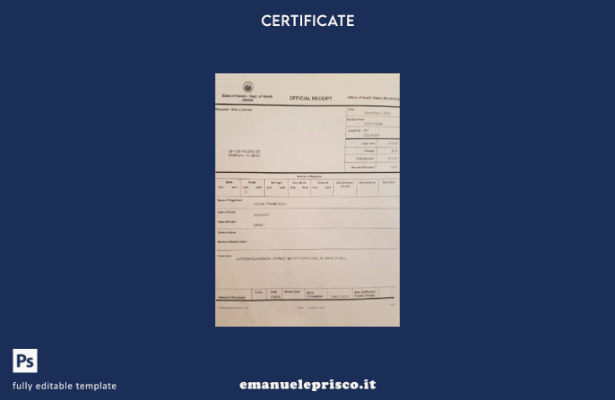stile verificato Modello di certificato di morte per il monitoraggio dello stato